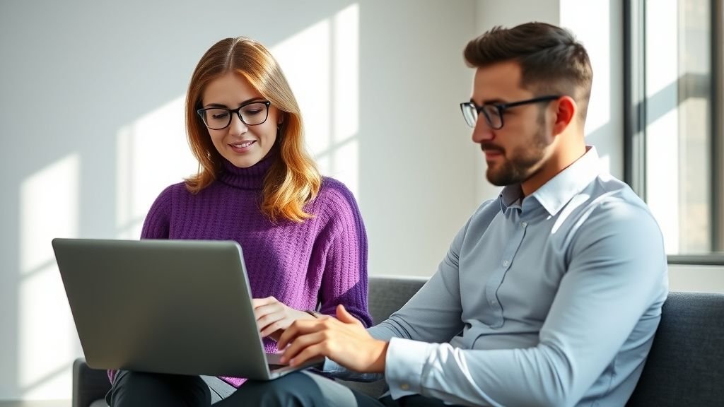 {"prompt":"A professional woman with a male client giving tech consult in a modern, minimalistic office setting, wearing a stylish violet sweater, working on a sleek laptop with natural sunlight casting soft shadows, conveying a calm, focused, and innovative atmosphere suitable for a tech consulting service","originalPrompt":"A professional woman with a male client giving tech consult in a modern, minimalistic office setting, wearing a stylish violet sweater, working on a sleek laptop with natural sunlight casting soft shadows, conveying a calm, focused, and innovative atmosphere suitable for a tech consulting service","width":1024,"height":576,"seed":42,"model":"flux","enhance":false,"nologo":true,"negative_prompt":"worst quality, blurry","nofeed":false,"safe":false,"isMature":false,"isChild":false}